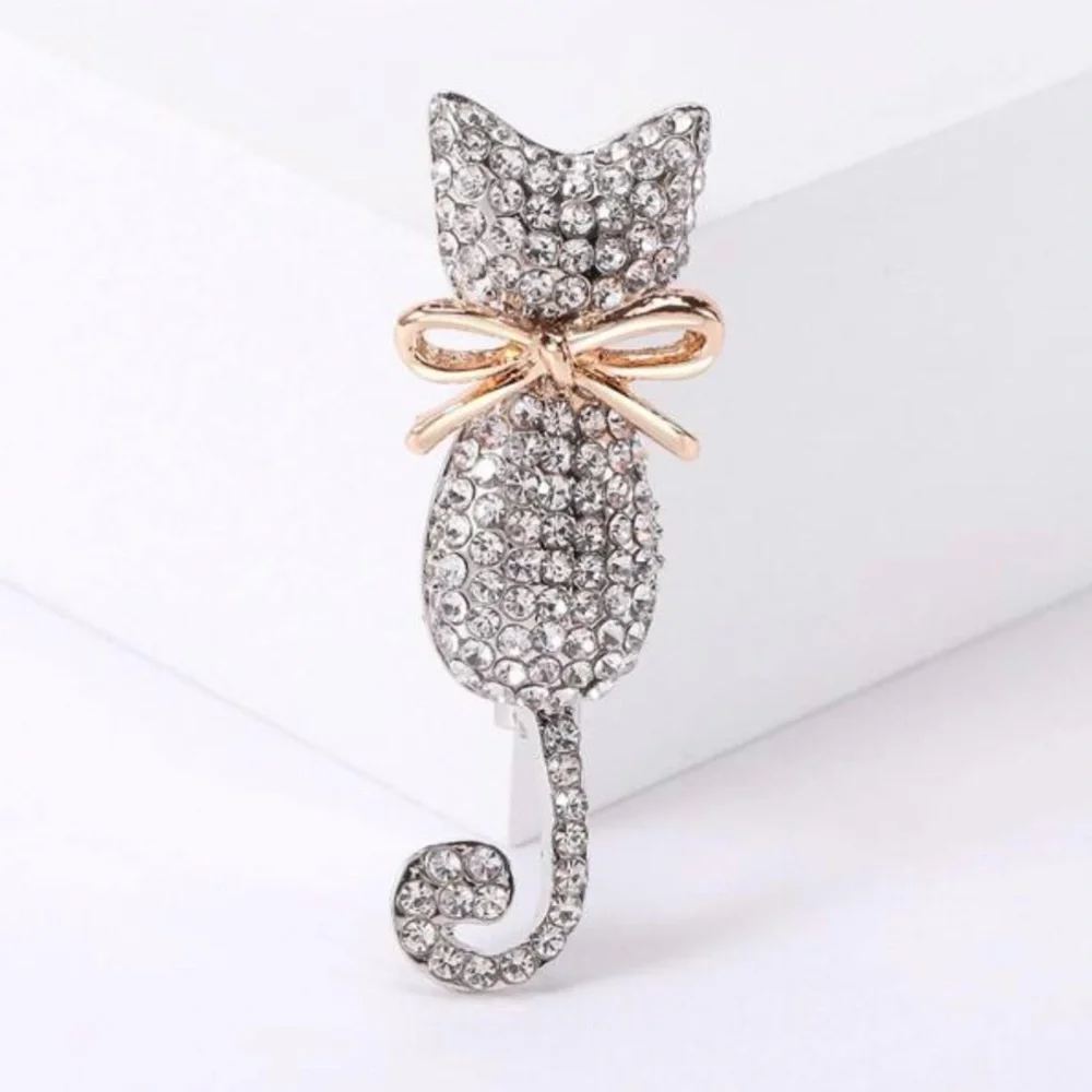 Frog Brooch Pin rhinestone jewelry vintage gold retro bag charm crystal animal